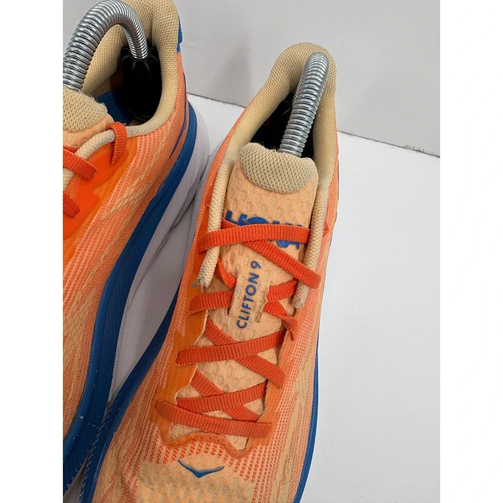 Hoka One One Youth Clifton 9 Running Comfort Orange Shoes 1131170 VOIM, 7 MD
